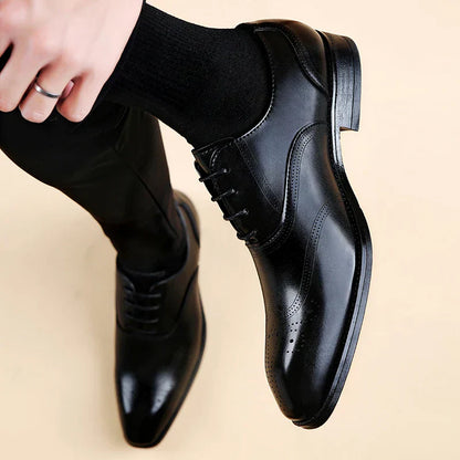 Lucas Leather Brogue Dress Shoes